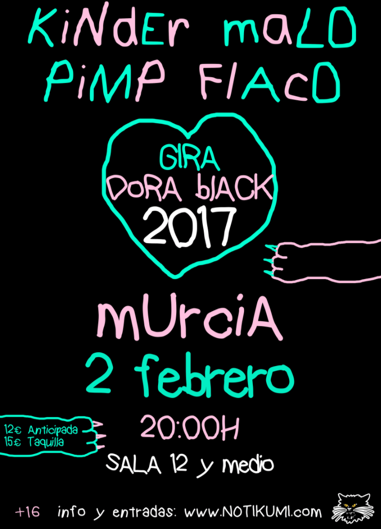 Pimp Flaco y Kinder Malo inician la Gira Dora Black 2017 el 2 de febrero en Murcia
