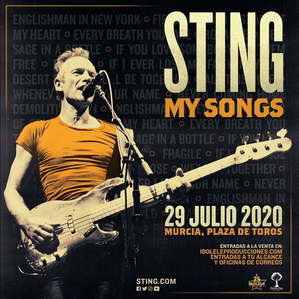 Sting estará en Murcia el 29 de julio de 2020